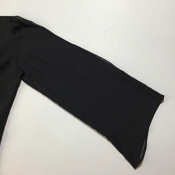 Peter Nygard Black Shiffon Split Sleeve Blouse - Picture 4 of 10
